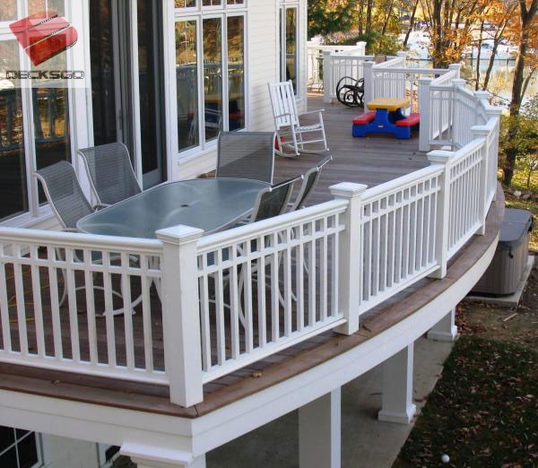 Deck Railing White With Ipe Photo