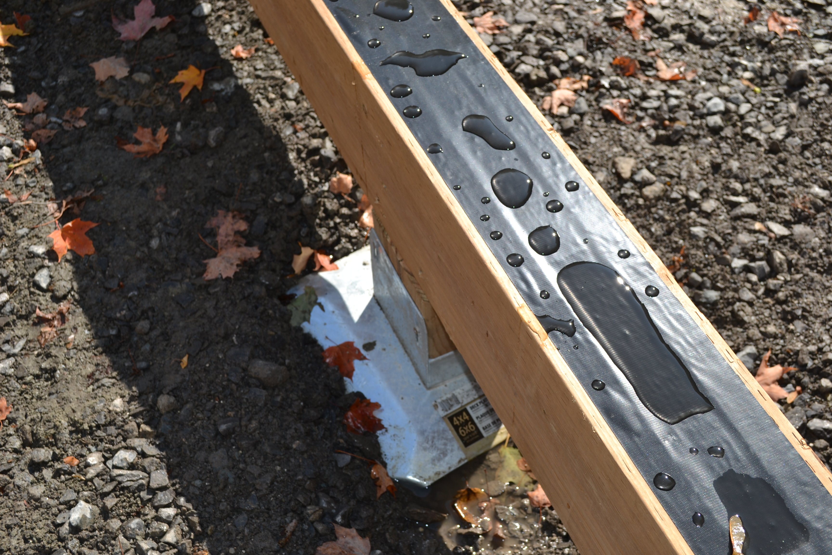 Joist tape used to seal the tops of the beams